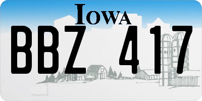 IA license plate BBZ417