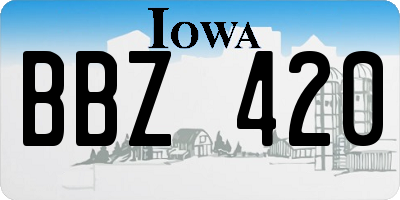 IA license plate BBZ420