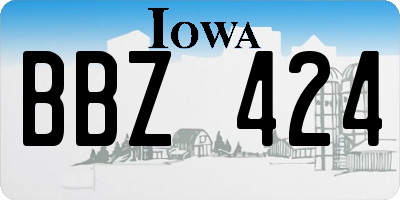 IA license plate BBZ424