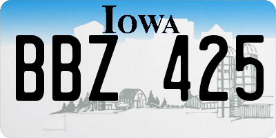 IA license plate BBZ425