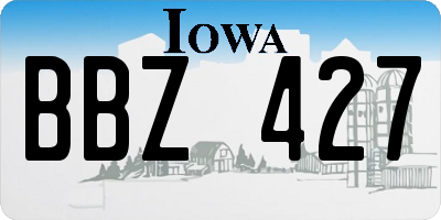 IA license plate BBZ427