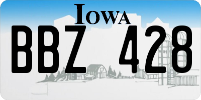 IA license plate BBZ428