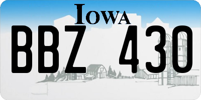 IA license plate BBZ430