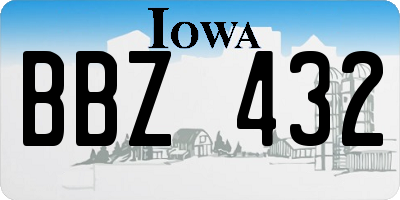 IA license plate BBZ432