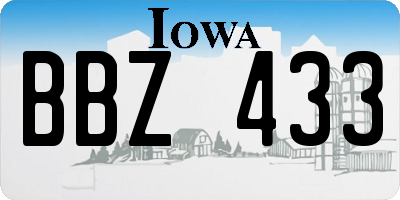 IA license plate BBZ433