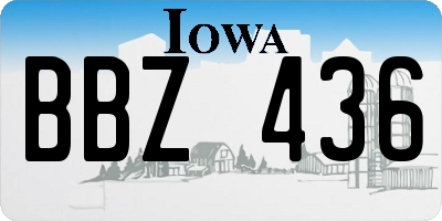 IA license plate BBZ436