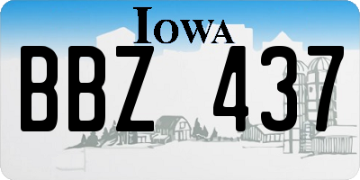 IA license plate BBZ437