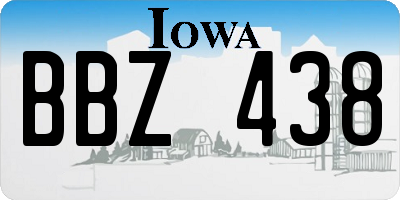 IA license plate BBZ438