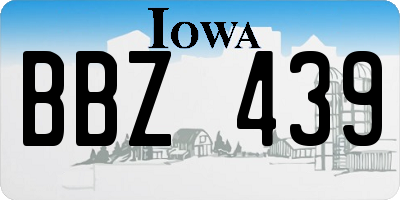 IA license plate BBZ439
