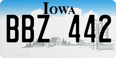 IA license plate BBZ442
