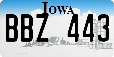 IA license plate BBZ443