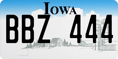 IA license plate BBZ444
