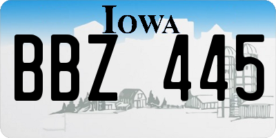 IA license plate BBZ445