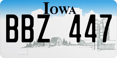 IA license plate BBZ447