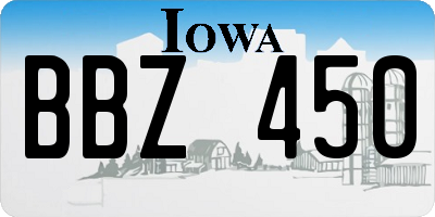 IA license plate BBZ450
