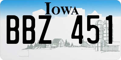 IA license plate BBZ451