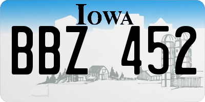 IA license plate BBZ452