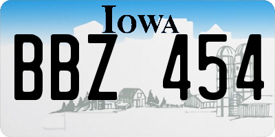 IA license plate BBZ454
