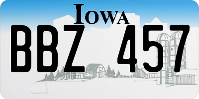 IA license plate BBZ457