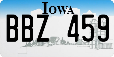 IA license plate BBZ459