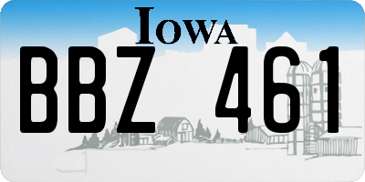IA license plate BBZ461