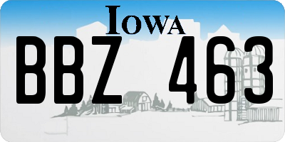 IA license plate BBZ463