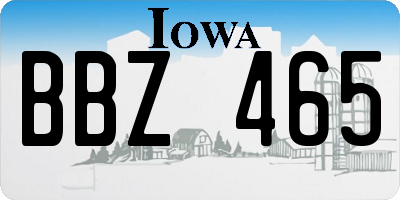 IA license plate BBZ465