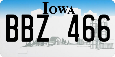 IA license plate BBZ466
