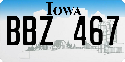 IA license plate BBZ467