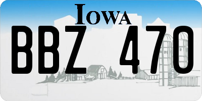 IA license plate BBZ470