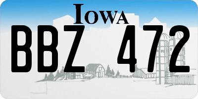 IA license plate BBZ472