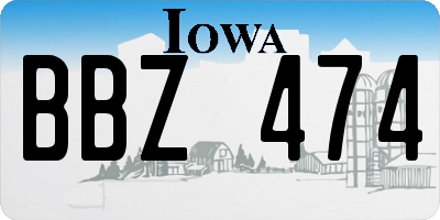IA license plate BBZ474