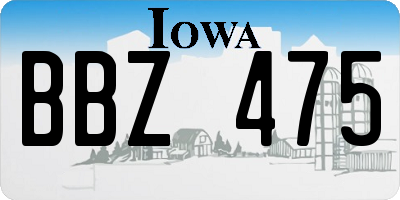 IA license plate BBZ475