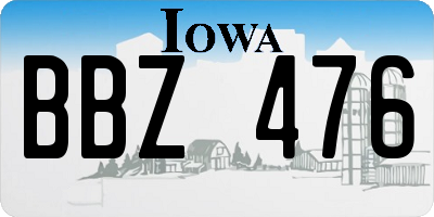 IA license plate BBZ476
