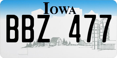 IA license plate BBZ477