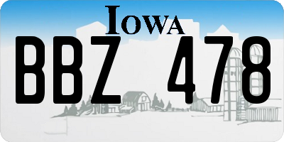 IA license plate BBZ478