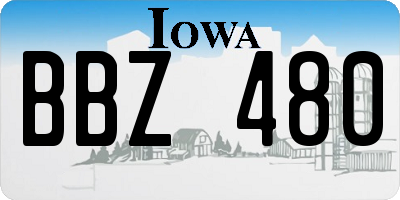 IA license plate BBZ480