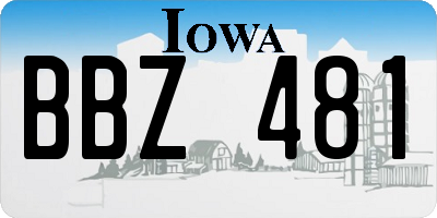 IA license plate BBZ481