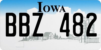 IA license plate BBZ482
