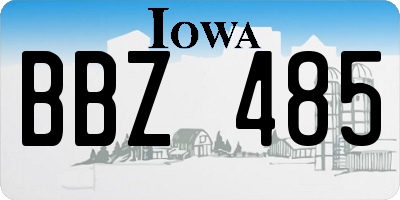 IA license plate BBZ485