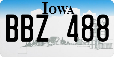 IA license plate BBZ488