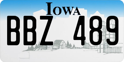 IA license plate BBZ489