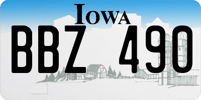 IA license plate BBZ490