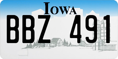 IA license plate BBZ491