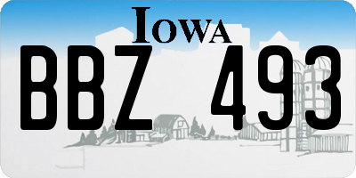 IA license plate BBZ493