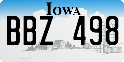 IA license plate BBZ498