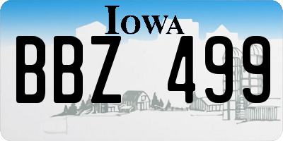 IA license plate BBZ499