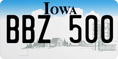 IA license plate BBZ500