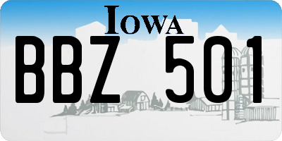 IA license plate BBZ501