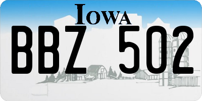 IA license plate BBZ502